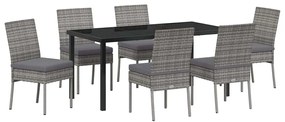 vidaXL Kert étkező szett 7 pcs Szürke Porszórt acél