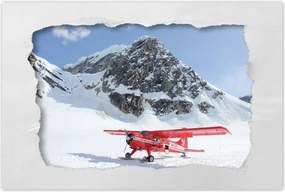Poszterek 120x80 Piros repülőgép a hegyekben