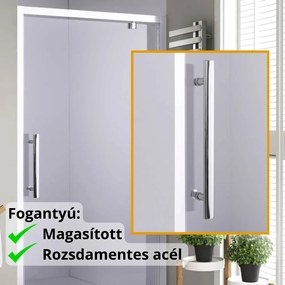 Stuxi Torino 70/80/90/100/110/120 cm széles nyílóajtós zuhanyajtó 6 mm vastag vízlepergető biztonsági üveggel, króm elemekkel, 200 cm magas