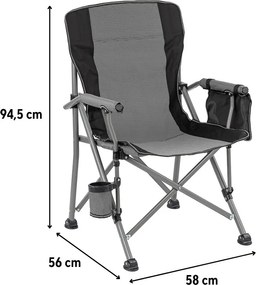 Leziter Comfort Plus karfás horgász szék pohártartóval szürke