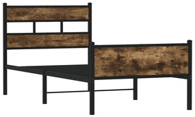 füstös tölgy színű szerelt fa ágykeret matrac nélkül 107x200 cm