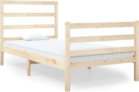 vidaXL Single tömör fenyőfa ágykeret 90 x 190 cm