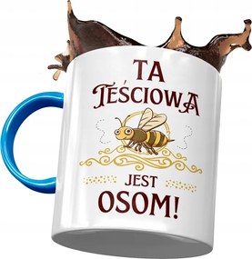 Kék bögre anyósnak, fényképes nyomott mintás ajándék