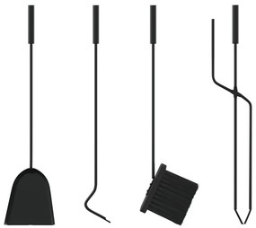 5 részes acél kandallószerszám-készlet 23 x 15 x 66 cm