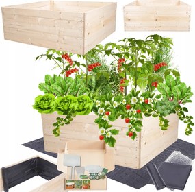 Ágyás magasított zöldséges fa láda virágtartó 45x100x100