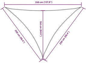 tópszínű háromszögű oxford-szövet napvitorla 2,5 x 2,5 x 3,5 m