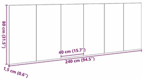 Fejtámla Musta tammi 240 x 1,5 x 80 cm Faanyag