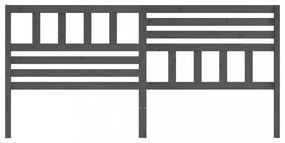 szürke tömör fenyőfa ágyfejtámla 206 x 4 x 100 cm