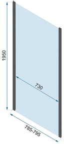 Rea Rapid Fold, 3 falú zuhanykabin 100 (ajtó) x 100 (fal) x 100 (fal) x 195 cm, 6/4mm átlátszó üveg, arany fényes profil, KPL-09408