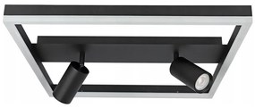 LED mennyezeti lámpatest 38W/230V + 2x GU10/30W, fekete