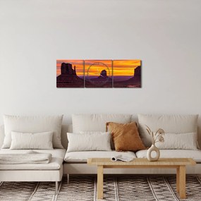 Kép - Emlékmű - völgy Arizonában (órával) (90x30 cm)