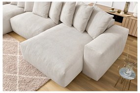 Krémszínű kordbársony sarokkanapé Voltaire – Bobochic Paris