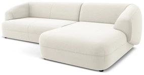 Fehér bársony sarokkanapé (jobb oldali) Moana – Makamii