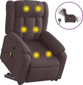 vidaXL sötétbarna szövet dönthető elektromos álló masszázsfotel