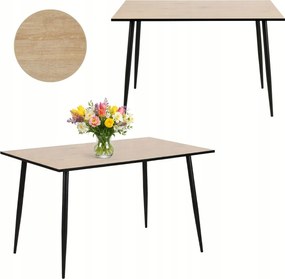 Étkezőasztal 120x80cm 6 személyes fehérített Tömör Tölgy konyhába nappaliba