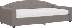 vidaXL tópszínű szövet kanapéágy matraccal 90 x 200 cm