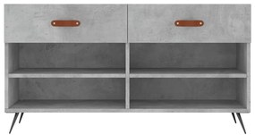 betonszürke szerelt fa cipőpolc 102 x 35 x 55 cm
