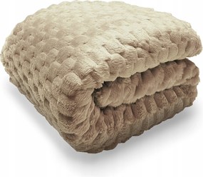 Takaró 160X200 Bézs Mikroszálas Ágytakaró Bolyhos Dombornyomott