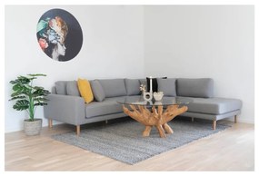 Natúr színű kerek dohányzóasztal üveg asztallappal ø 110 cm Amazonas – House Nordic