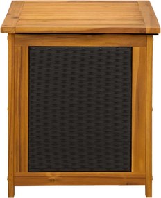 vidaXL Kerti Tároló Doboz 185 L Tömör Akácfa 60 x 50 x 56 cm Fekete