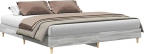 vidaXL szürke sonoma színű szerelt fa ágykeret matrac nélkül 180x200cm