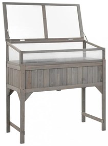tömör fenyőfa magaságyás melegházzal 110 x 54 x 120 cm