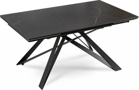 Kihúzható kerámia étkezőasztal 160–240 cm méretben, fekete márvány színben MAXIME