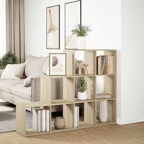 3 szintes sonoma tölgy elválasztó könyvespolc 137,5x29x103,5 cm