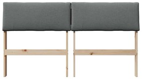 Kárpitozott fejtámla Sötétszürke 150 cm Tömör fenyőfa