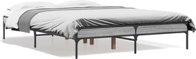 vidaXL szürke sonoma szerelt fa és fém ágykeret 140x190 cm
