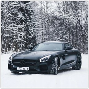 Poszterek 140x140 Fekete Mercedes Tél
