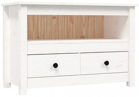 fehér tömör fenyőfa TV-szekrény 79 x 35 x 52 cm