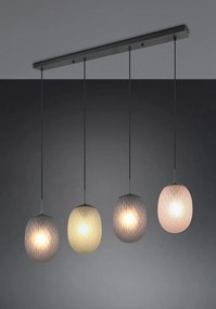 Matt fekete függőlámpa üveg búrával Facette – Trio