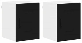Fali konyhaszekrény 2 pcs Fekete 30 x 31 x 40 cm Faanyag