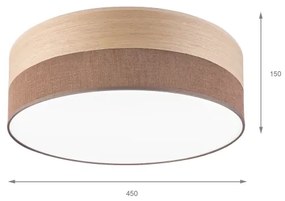 LED Mennyezeti lámpa SIRJA WOOD LED/36W/230V átm. 45 cm barna/tölgy