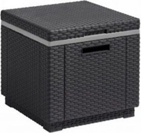 Ice Cube multifunkciós tároló, asztal és puff, grafit színben