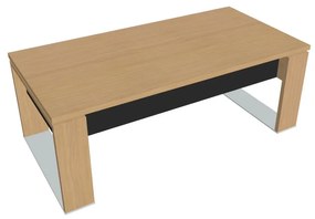 Verno+ S asztal 200 x 100 cm, világos tölgy / fekete