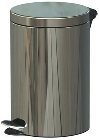 Léptetős szemetes, 12 l, rozsdamentes acél