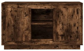 füstös tölgy színű szerelt fa tálalószekrény 102x35x60 cm