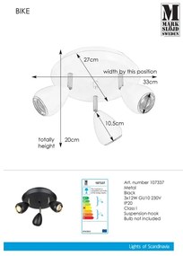 Markslöjd 107337 - Spotlámpa BIKE 3xGU10/12W/230V