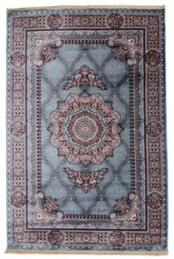 Gépi perzsa szőnyeg türkiz kék Tabriz 200x300 klasszikus nappali szőnyeg
