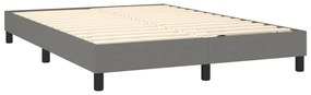 sötétszürke szövet rugós és LED-es ágy matraccal 140x190 cm