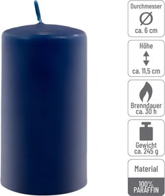 Gyertya készlet 11,5 cm Ø 6 cm  6 db kék