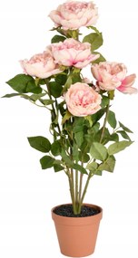 Műrózsa cserépben művirág 62 cm bézs rózsaszín vegyes színek