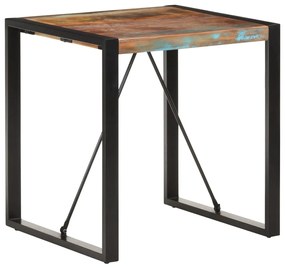 Tömör újrahasznosított fa étkezőasztal 70 x 70 x 75 cm