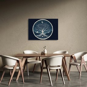 Üveg kép – Mágikus fa szarvassal II. (70x50 cm)