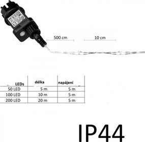 VOLTRONIC® LED lánc 2x 100 LED Meleg fehér