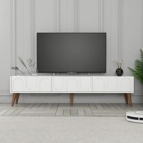 Lyon TV-állvány, fehér-dió, 180 cm – TR845HCT5595