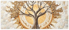 Kép – Arany életfa mozaikban (120x50 cm)