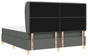 Boxspring Ágy Matraccal Sötétszürke, 180x200 cm Szövet